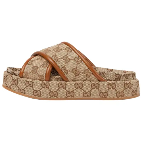 GUCCI Slide Slippers Women's Dark Brown
