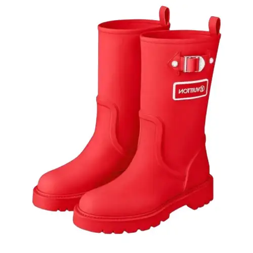 LOUIS VUITTON Territory Flat High Boots 'Red' Women's