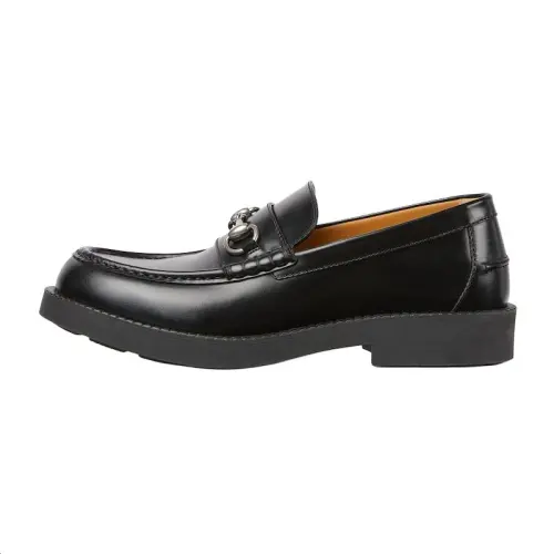 GUCCI Horsebit Leather Loafers Men's Black
