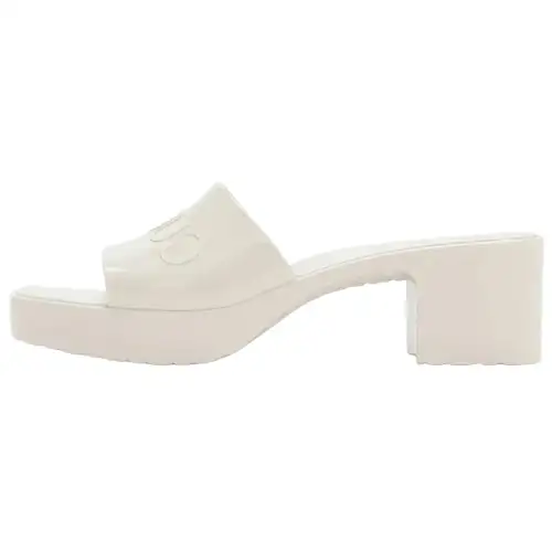 GUCCI 60mm Slide Sandal White Rubber Women's
