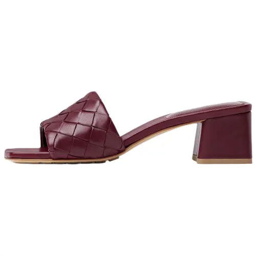Bottega Veneta Intrecciato Slide Slippers 4.5cm Women's Burgundy