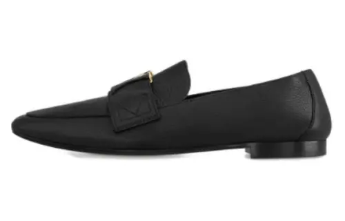 LOUIS VUITTON Capri Cow Leather Loafers Women's Black