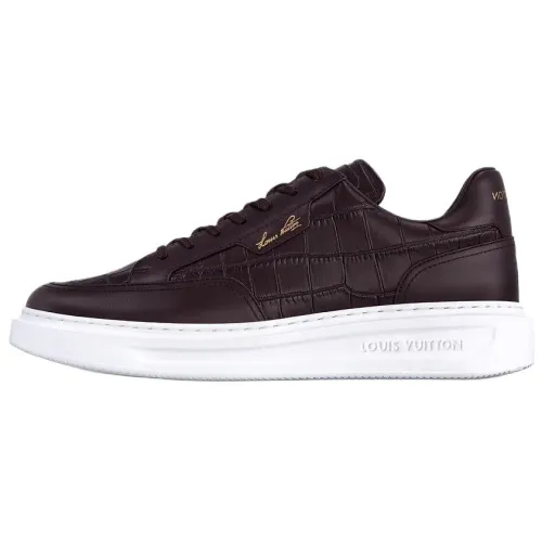 LOUIS VUITTON Beverly Hills Cow Leather Low top Skateboard Shoes Men's Brown