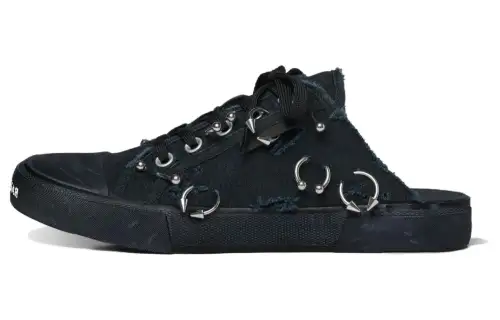 Balenciaga PARIS Closed Toe Slippers Men's Black