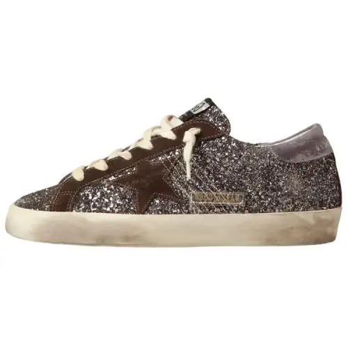 Golden Goose Super Star Low top Stylish Skateboarding Shoes Women's Brown Distressed
