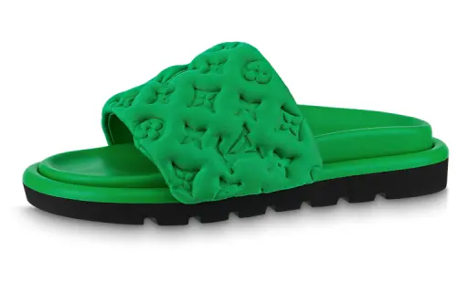 LOUIS VUITTON Slide Slippers Women's Green