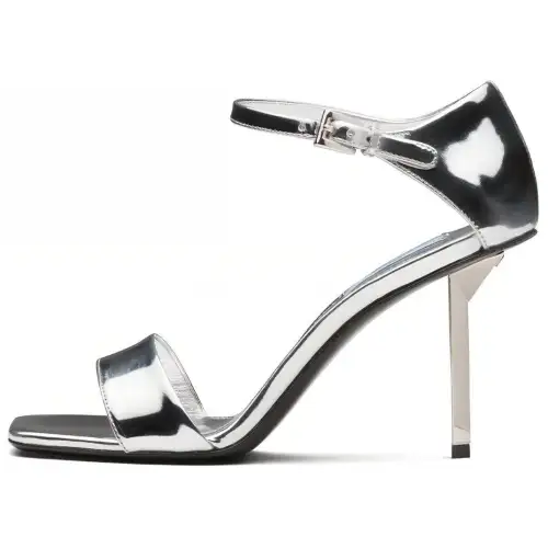 PRADA Fashion One Strap Sandals Women's Silver