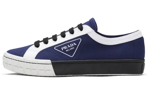 PRADA Skateboard Shoes Men's Low Top Blue/White