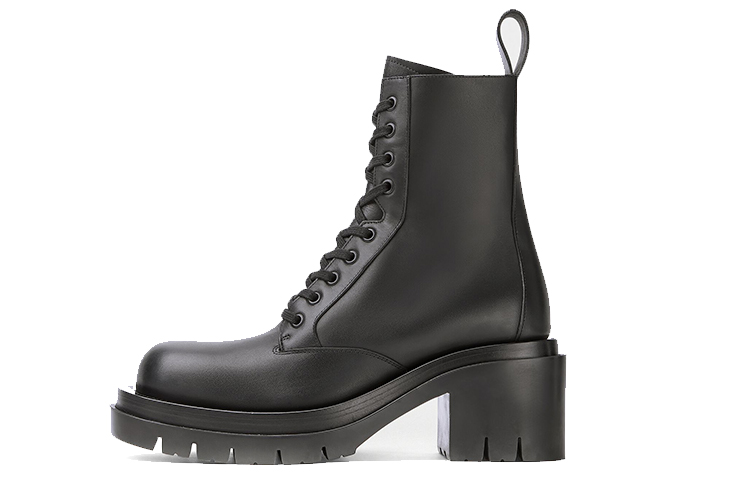 Bottega Veneta Lug Vintage Short Combat Boots 7cm Women's Black