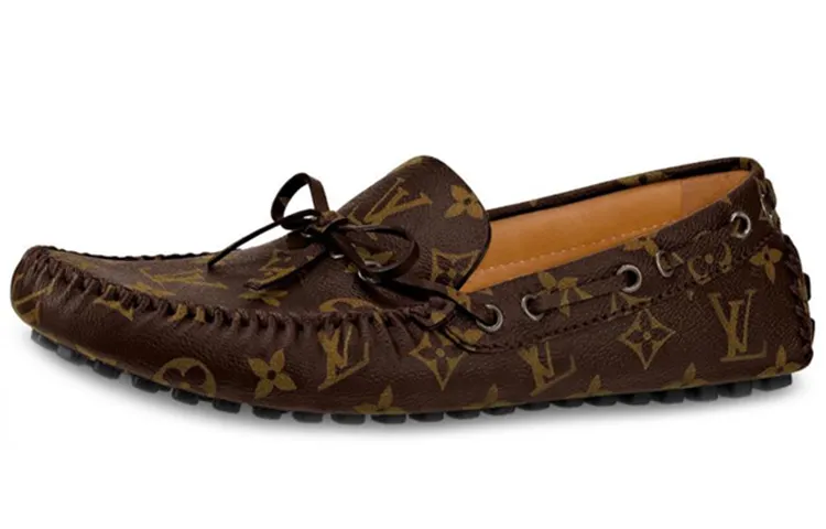LOUIS VUITTON Arizona Moccasin Shoes 'Brown Logo Monogram'