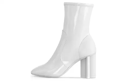 LOUIS VUITTON Silhouette Leather Ankle Boots 8cm Women's White