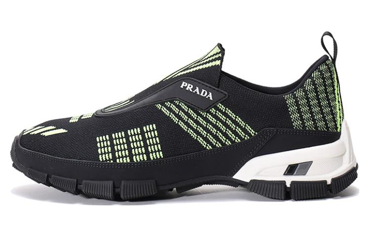 Мужские слипоны Prada (черно-зеленые)