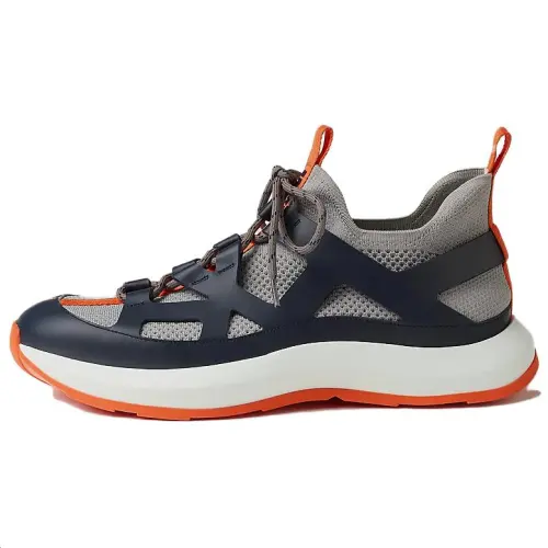 HERMES Katana Low top Casual Shoes Men's Gray Blue