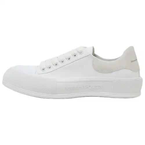 Alexander McQueen Deck Plimsoll Lace Up Trainers 'White Beige'