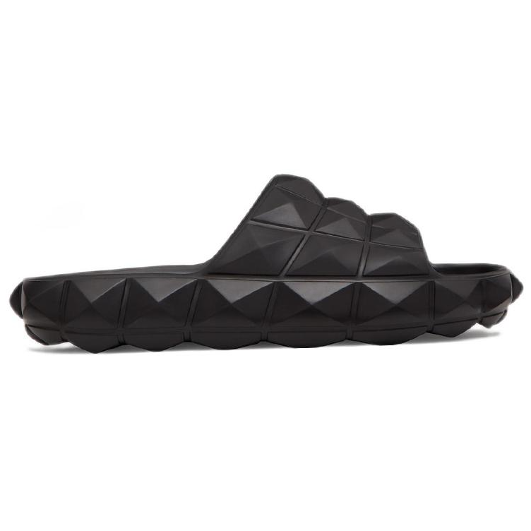 Valentino Roman Stud Turtle Slide Sandal Black Women's