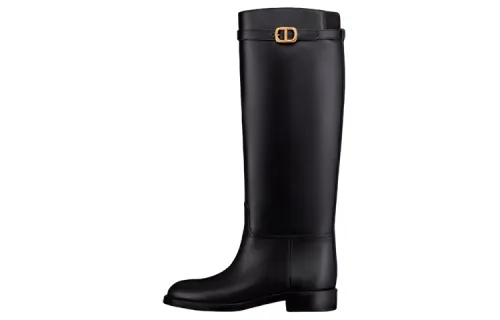 DIOR Empreinte Cow Leather Knee high Boots Women's Black