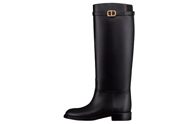 DIOR Empreinte Cow Leather Knee high Boots Women's Black