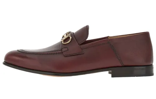 FERRAGAMO GANCINI leather Muller flat loafers women's purple
