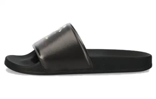 KARL LAGERFELD / Karl Lagerfeld Jeans Leather Slide Slippers Women's Black