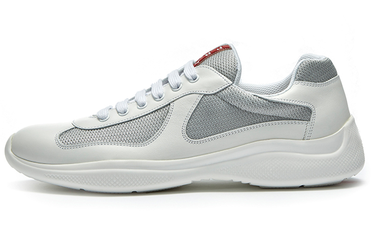 Мужские кроссовки Prada Leather Sneakers (белые)