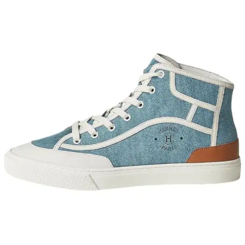 HERMES Get Up High top Stylish Skateboarding Shoes Men's Light Blue