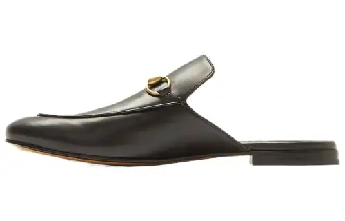 GUCCI Horsebit Closed Toe Slippers Men's Black