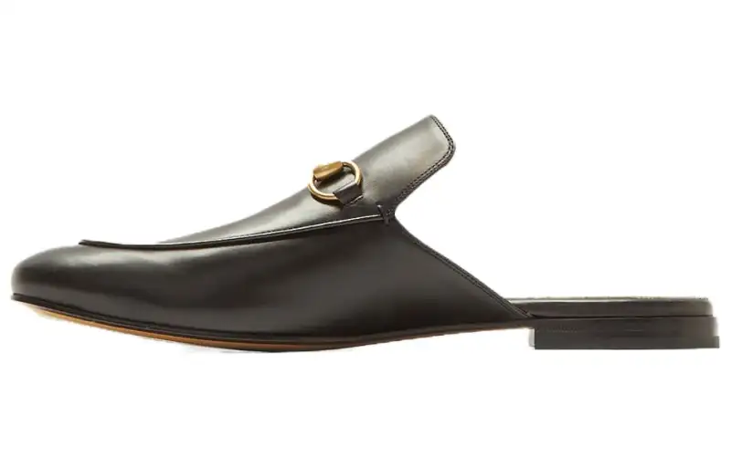 GUCCI Horsebit Closed Toe Slippers Men's Black
