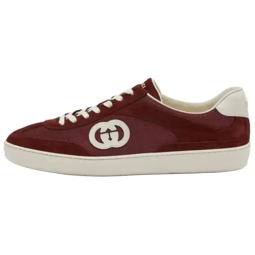 GUCCI G75 Suede Low top Skateboard Shoes Men's Red