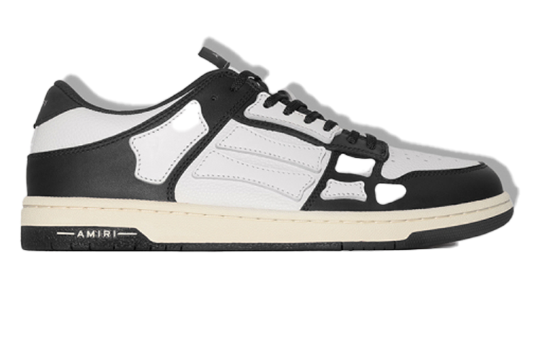 AMIRI Leather Stylish Skateboarding Shoes Women's White Black