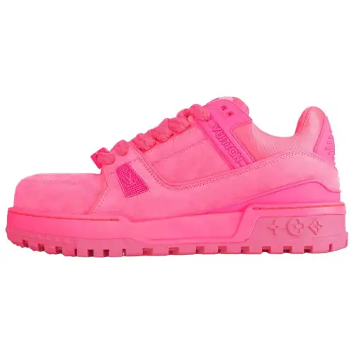 LOUIS VUITTON Trainer Maxi Suede Low top Skateboard Shoes Unisex Pink