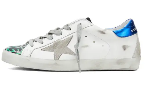 Golden Goose Super Star Casual Stylish Skateboarding Shoes Women's White Blue Tail