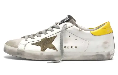Golden Goose Super Star Skateboard Shoes Men's Low Top White/Yellow