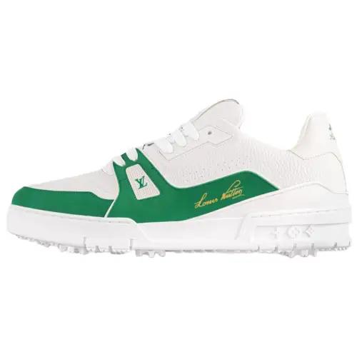 LOUIS VUITTON Trainer Low top Skateboard Shoes Men's White Green