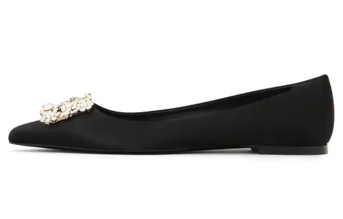 Roger Vivier Roger Vivier Satin Buckle Ballet Casual Shoes Women's Black