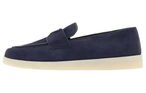 PRADA Logo Plaque Slip On Loafers