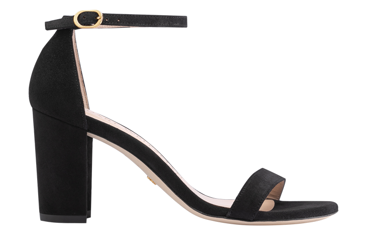 Stuart Weitzman/SW Leather High Heel One Strap Sandals 8cm Women's Black
