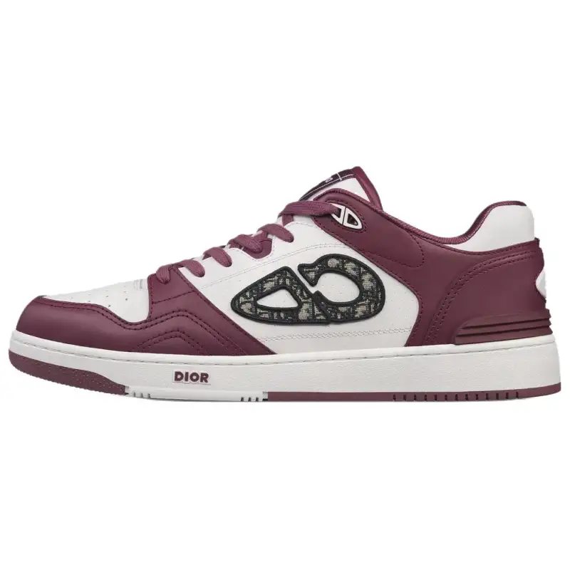 DIOR B57 Cow Leather Low top Skateboard Shoes Unisex Burgundy