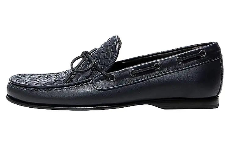 Bottega Veneta Leather Casual Shoes Men's Black