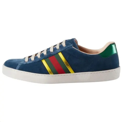 GUCCI ACE Low top Skateboard Shoes Men's Blue