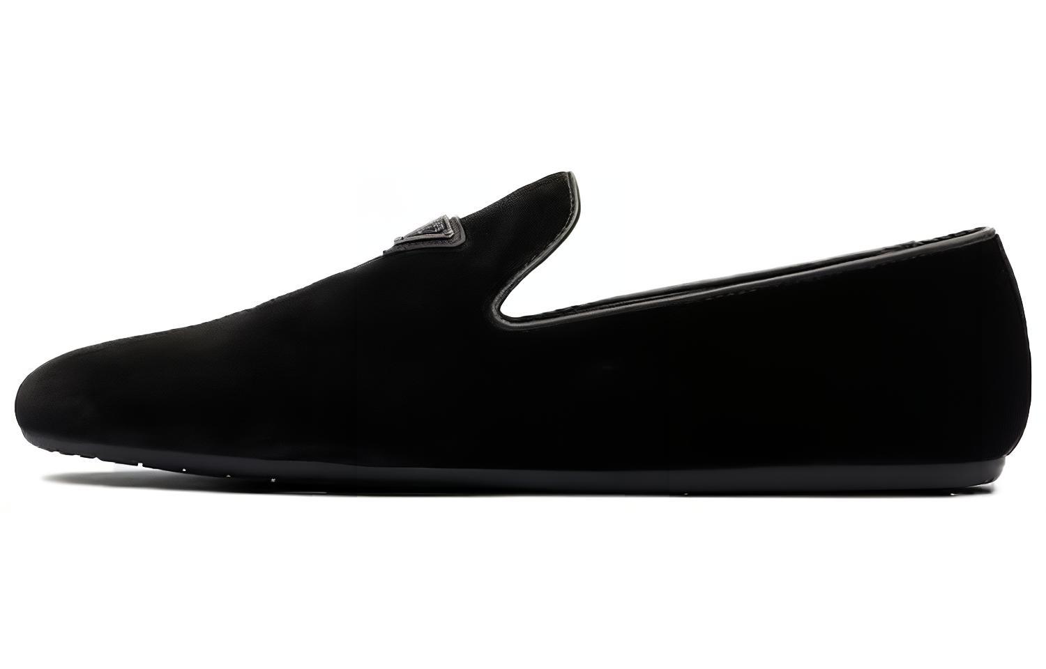 Мужские лоферы Prada Suede (черные)