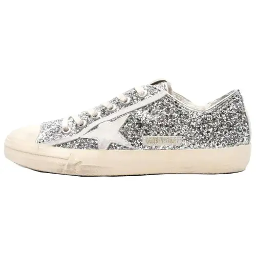 Golden Goose V Star Low top Skateboard Shoes Men's Silver