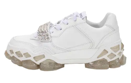 Jimmy Choo Diamond Low top Sports Casual Shoes Women's White