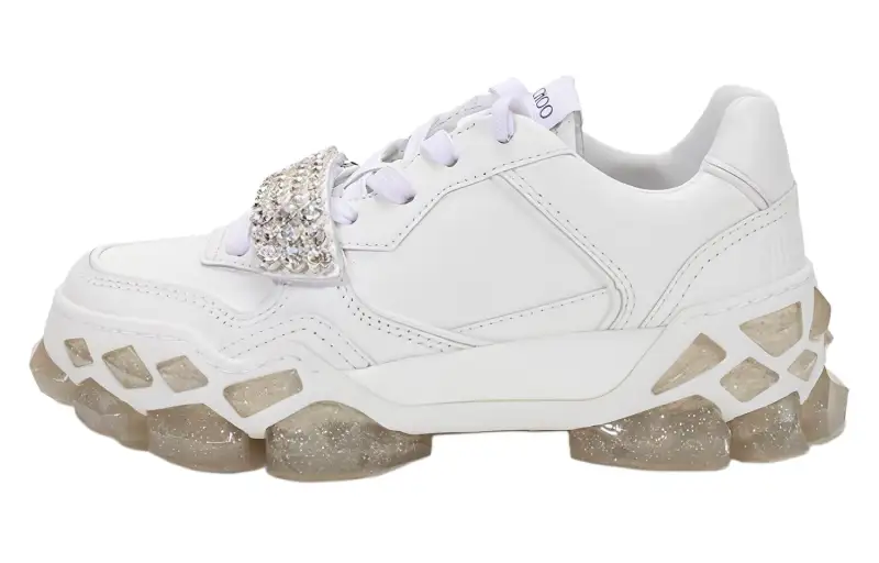 Jimmy Choo Diamond Low top Sports Casual Shoes Women's White