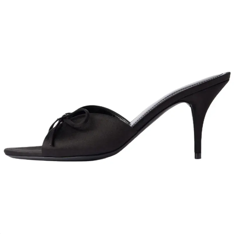 Balenciaga Knife Slide Slippers 8cm Women's Black
