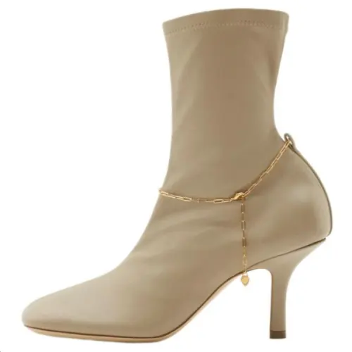 Burberry Leather Ankle Boots 7.5cm Women's Light Brown