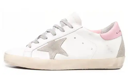 Golden Goose Super Star Leather Stylish Skateboarding Shoes Women's White Distressed