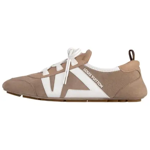 LOUIS VUITTON Sneakerina German Army Trainers Cow Leather Low top Casual Shoes Women's Umber