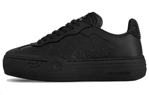 LOUIS VUITTON Groovy Leather Low top Skateboard Shoes Women's Black