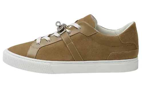 HERMES Day Low top Stylish Skateboarding Shoes Men's Light Brown