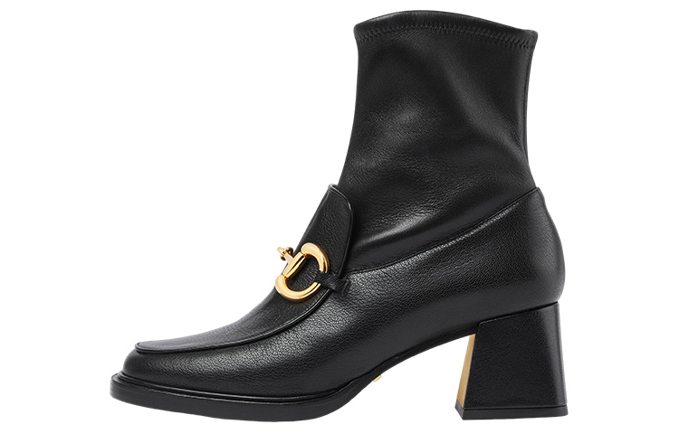 Женские ботинки Gucci Horsebit (черные)